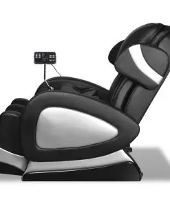 vidaXL Massage Chair with Super Screen Black Faux Leather