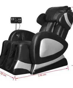 vidaXL Massage Chair with Super Screen Black Faux Leather