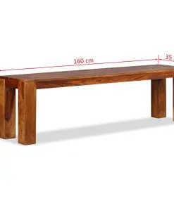 vidaXL Bench Solid Sheesham Wood 160x35x45 cm