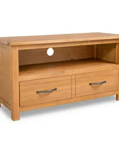 vidaXL TV Cabinet 90x35x48 cm Solid Oak Wood
