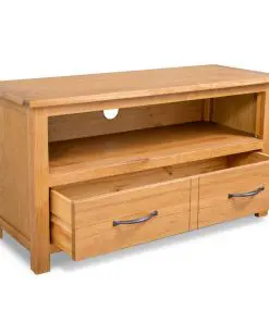 vidaXL TV Cabinet 90x35x48 cm Solid Oak Wood