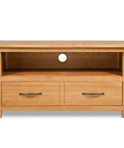 vidaXL TV Cabinet 90x35x48 cm Solid Oak Wood