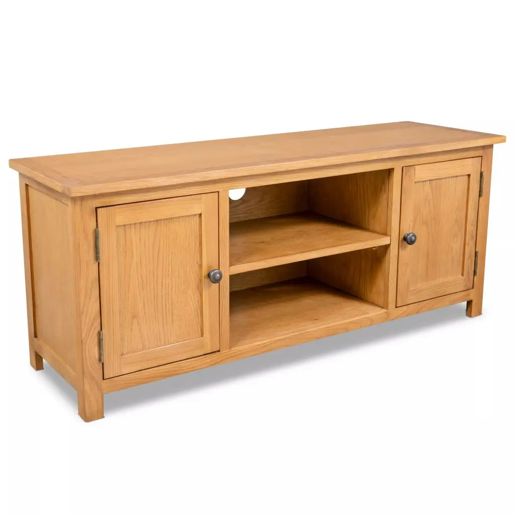 vidaXL TV Cabinet 120x35x48 cm Solid Oak Wood