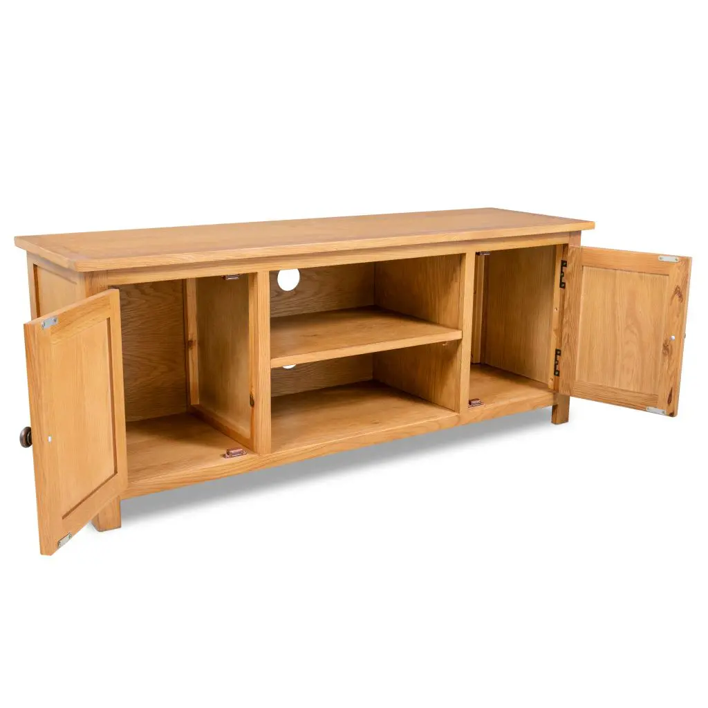 vidaXL TV Cabinet 120x35x48 cm Solid Oak Wood