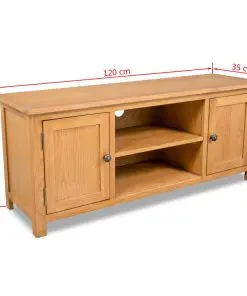 vidaXL TV Cabinet 120x35x48 cm Solid Oak Wood