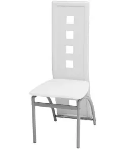vidaXL Dining Chairs 6 pcs White Faux Leather