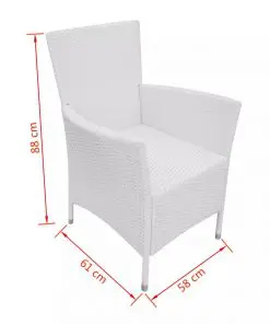 vidaXL Garden Chairs 6 pcs with Cushions Poly Rattan Cream White