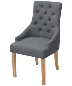 vidaXL Dining Chairs 4 pcs Dark Grey Fabric