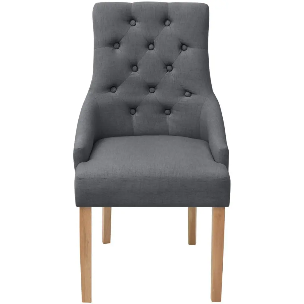 vidaXL Dining Chairs 4 pcs Dark Grey Fabric