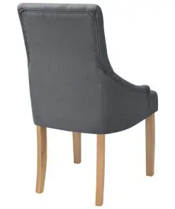 vidaXL Dining Chairs 4 pcs Dark Grey Fabric