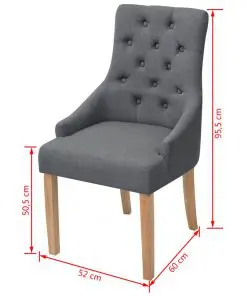 vidaXL Dining Chairs 4 pcs Dark Grey Fabric