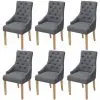 vidaXL Dining Chairs 6 pcs Dark Grey Fabric