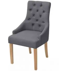 vidaXL Dining Chairs 6 pcs Dark Grey Fabric
