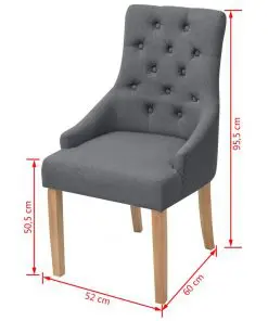 vidaXL Dining Chairs 6 pcs Dark Grey Fabric