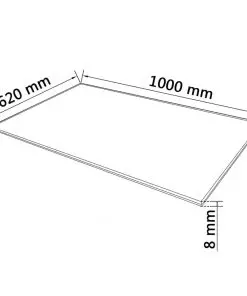 vidaXL Table Top Tempered Glass Rectangular 1000×620 mm