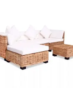 vidaXL Sofa Set 14 Pieces Natural Rattan