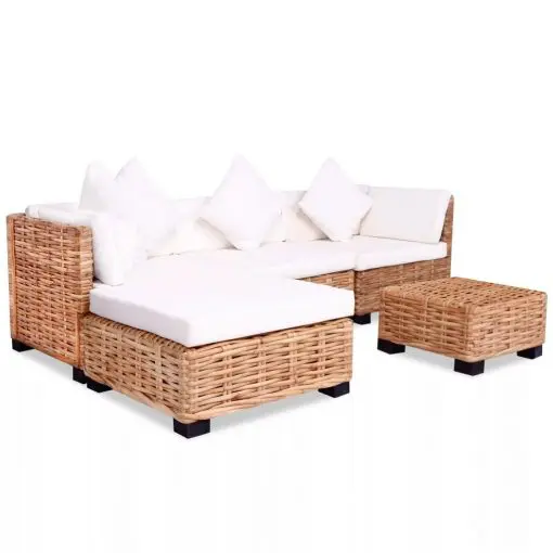 vidaXL Sofa Set 14 Pieces Natural Rattan