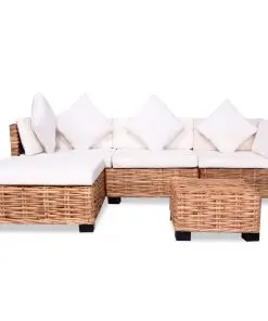 vidaXL Sofa Set 14 Pieces Natural Rattan