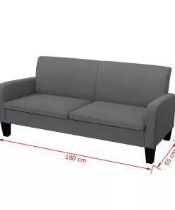 vidaXL 3-Seater Sofa 180x65x76 cm Dark Grey