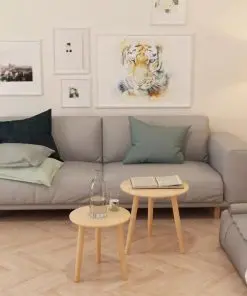 vidaXL Side Table Set 2 Pieces Solid Pinewood Brown