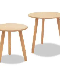 vidaXL Side Table Set 2 Pieces Solid Pinewood Brown