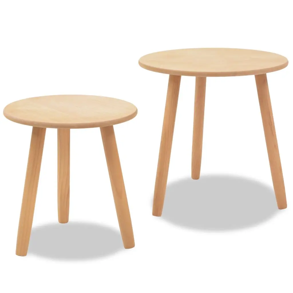 vidaXL Side Table Set 2 Pieces Solid Pinewood Brown