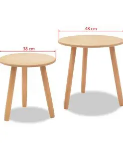 vidaXL Side Table Set 2 Pieces Solid Pinewood Brown