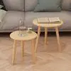 vidaXL Side Table Set 2 Pieces Solid Pinewood Brown