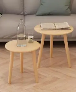 vidaXL Side Table Set 2 Pieces Solid Pinewood Brown