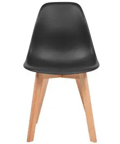 vidaXL Dining Chairs 6 pcs Black Plastic