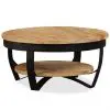 vidaXL Coffee Table 65 cm Solid Rough Mango Wood