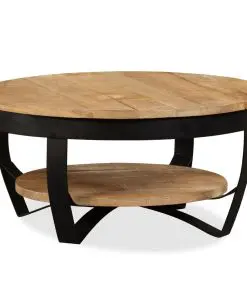 vidaXL Coffee Table 65 cm Solid Rough Mango Wood