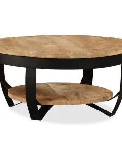 vidaXL Coffee Table 65 cm Solid Rough Mango Wood