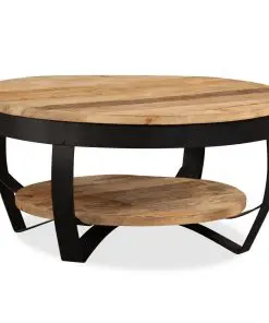 vidaXL Coffee Table 65 cm Solid Rough Mango Wood
