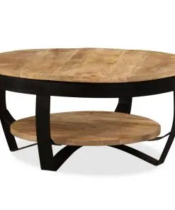 vidaXL Coffee Table 65 cm Solid Rough Mango Wood