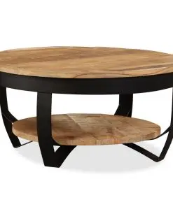 vidaXL Coffee Table 65 cm Solid Rough Mango Wood
