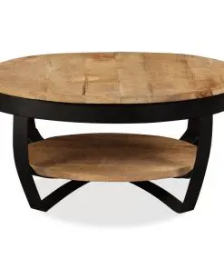 vidaXL Coffee Table 65 cm Solid Rough Mango Wood