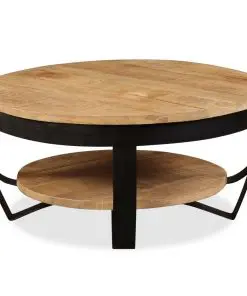 vidaXL Coffee Table 65 cm Solid Rough Mango Wood