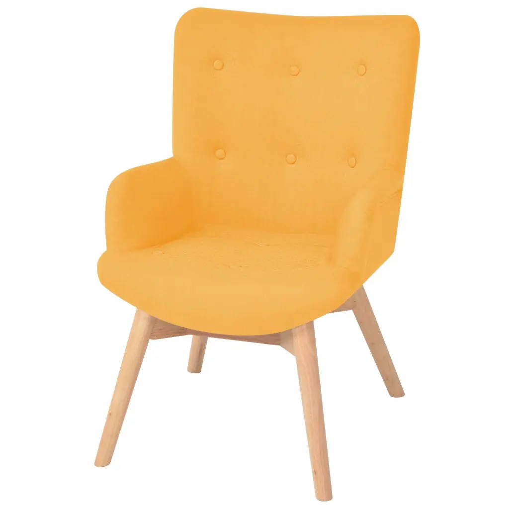 vidaXL Armchair with Footstool Yellow Fabric
