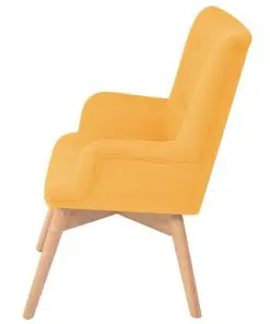 vidaXL Armchair with Footstool Yellow Fabric