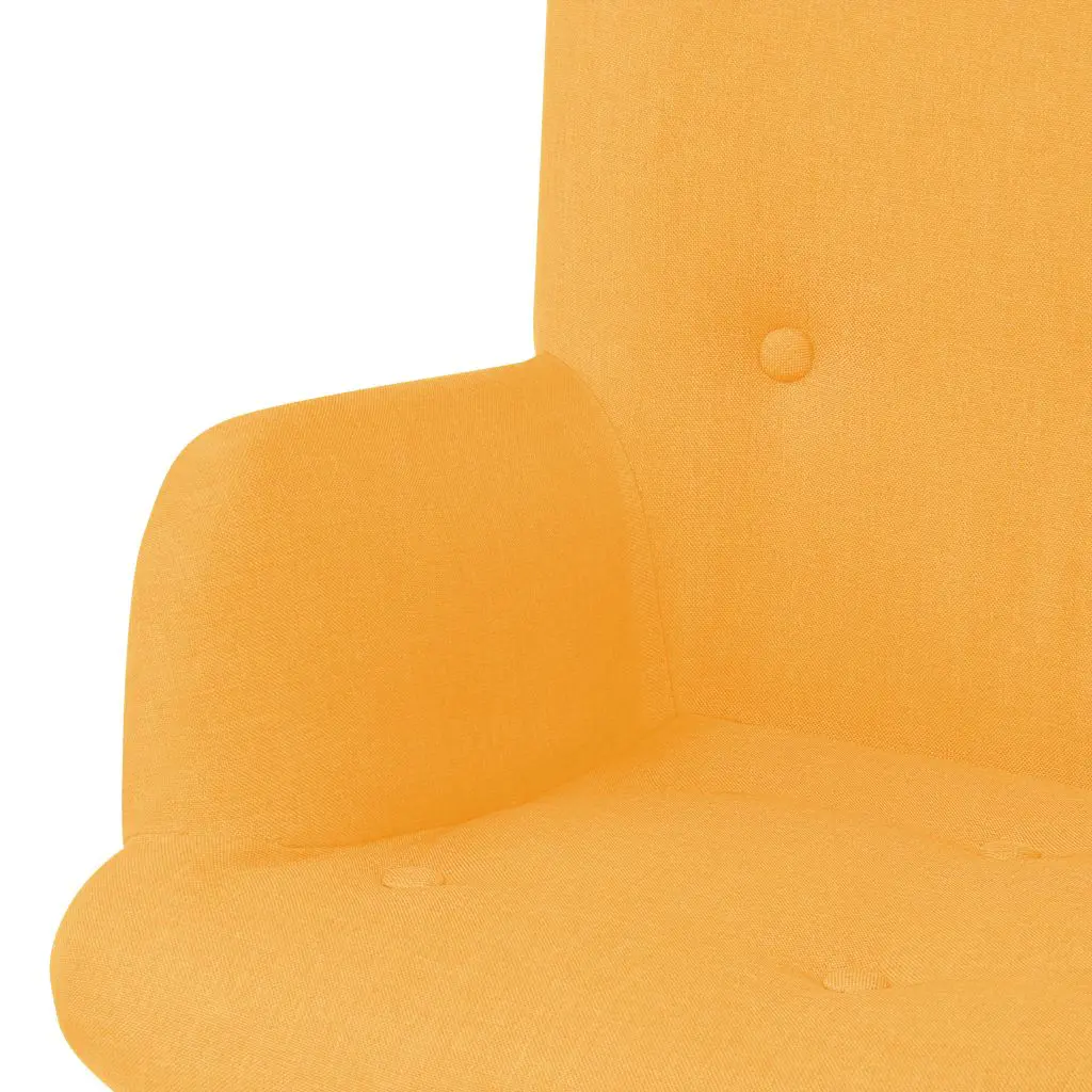 vidaXL Armchair with Footstool Yellow Fabric