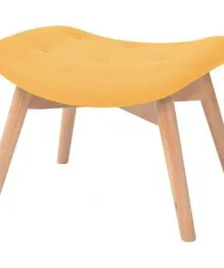 vidaXL Armchair with Footstool Yellow Fabric