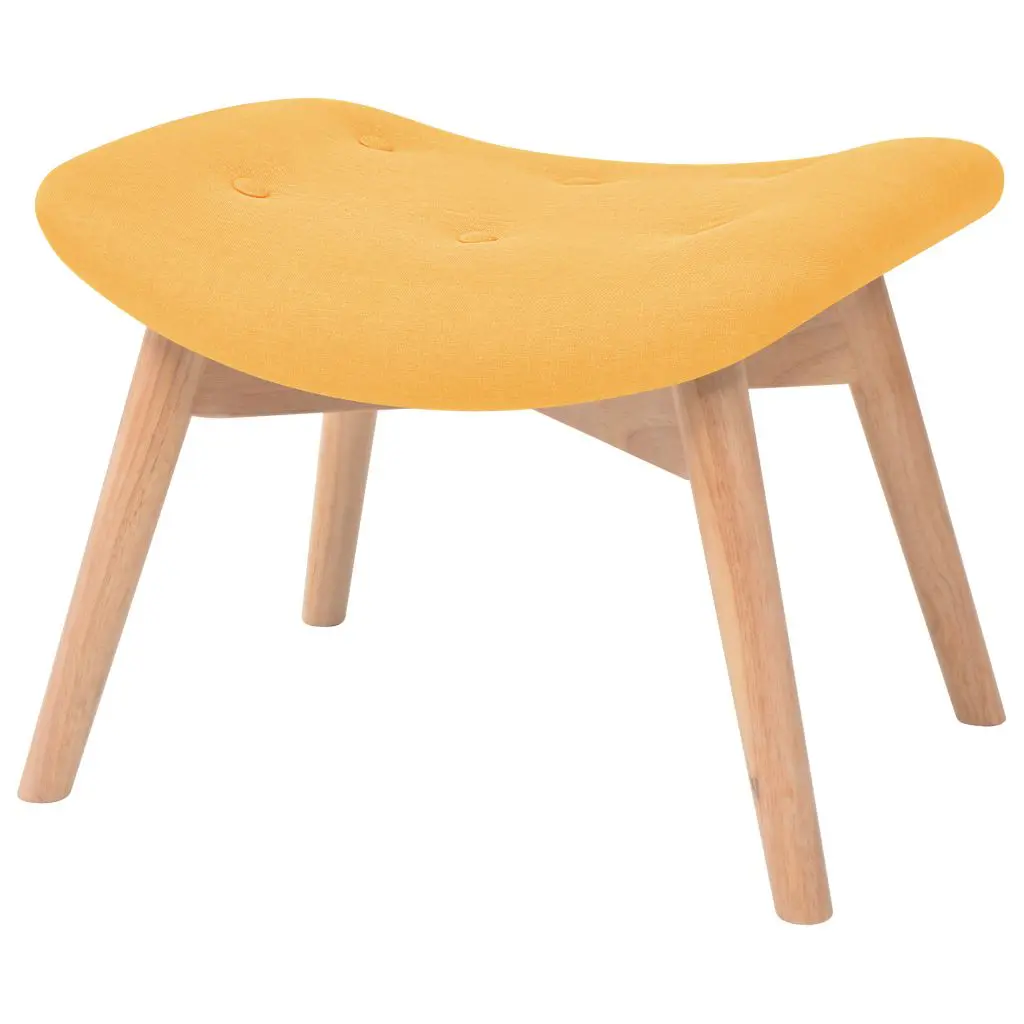 vidaXL Armchair with Footstool Yellow Fabric