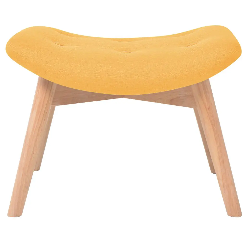 vidaXL Armchair with Footstool Yellow Fabric