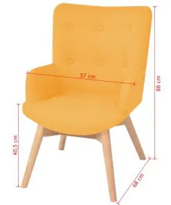 vidaXL Armchair with Footstool Yellow Fabric