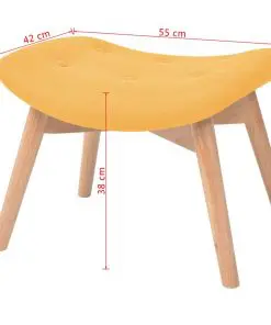 vidaXL Armchair with Footstool Yellow Fabric