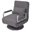vidaXL Swivel Chair and Sofa Bed Dark Grey Fabric vidaXL Swivel Chair and Sofa Bed Dark Grey Fabric