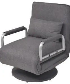 vidaXL Swivel Chair and Sofa Bed Dark Grey Fabric