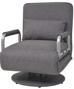vidaXL Swivel Chair and Sofa Bed Dark Grey Fabric