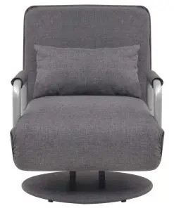vidaXL Swivel Chair and Sofa Bed Dark Grey Fabric
